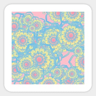 Pastel colored daisies Sticker